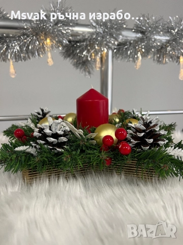 Коледен свещним, снимка 2 - Коледни подаръци - 52424139