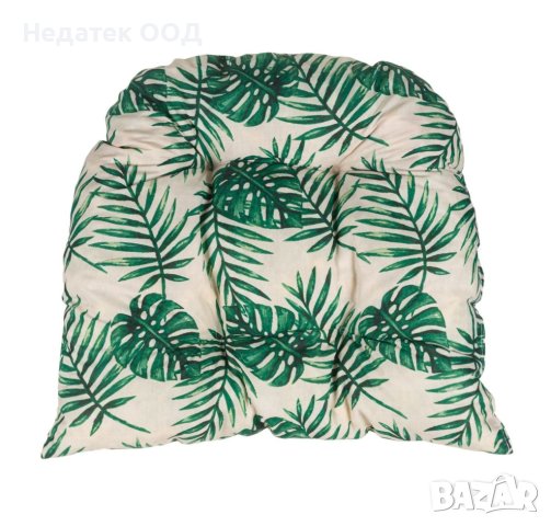 Възглавница за под, Petal Green Tropical Leaves, 45x50cm, Бяло/ зелена, снимка 2 - Възглавници - 41475478