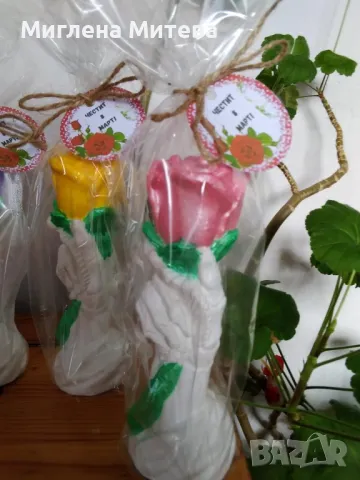 Гипсо-керамично изделие"Роза в ръка", снимка 2 - Декорация за дома - 48813074