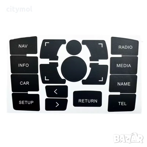 Стикери (лепенки) за възстановяване на бутони за Audi A6 C6 / Q7, снимка 3 - Аксесоари и консумативи - 53740122