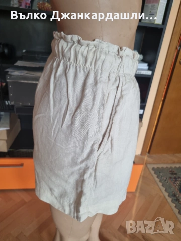 Дамски ленени панталони H&M, размер XS, снимка 3 - Къси панталони и бермуди - 53096037