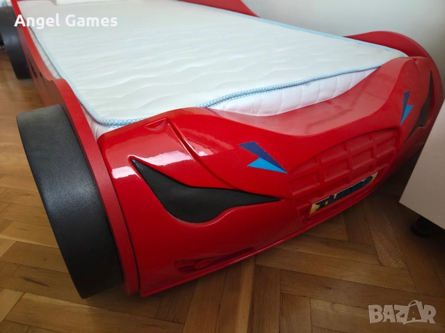 Детско легло спортна кола ТУРБО с включен матрак латексова възглавница, снимка 6 - Мебели за детската стая - 53799498