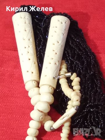 СТАРА БЕРБЕРСКА СЛОНОВА КОСТ и МЪНИСТА ЕТНО ОГЪРЛИЦА РЪЧНА ИЗРАБОТКА РАЗКОШНА ТРАДИЦИОННА 2138, снимка 10 - Антикварни и старинни предмети - 29624552
