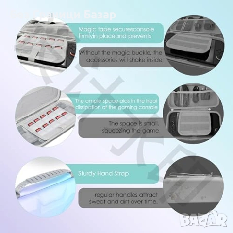 Нов Калъф Nintendo Switch 2 твърд EVA антишок, място Joy-Cons, 10 игри, снимка 5 - Друга електроника - 53685811