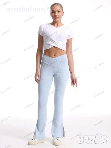 Дамски спортни ежедневни панталони с висока талия, 8цвята - 023, снимка 3 - Панталони - 41820492
