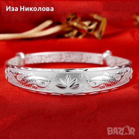 Солидна сребърна гривна, снимка 4 - Гривни - 41906845