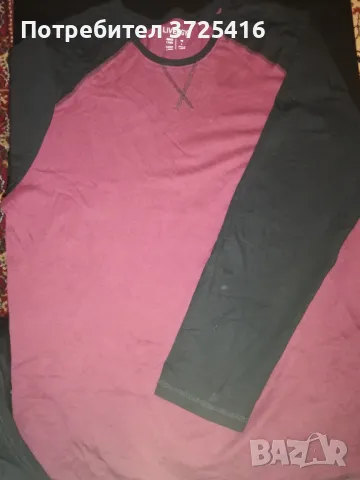 Мъжка нова пижама, винена на цвят с дълъг ръкав , снимка 2 - Бельо - 48720082