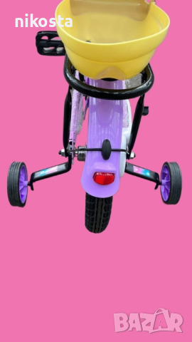 Детски велосипед "ПРИНЦЕСА"
с помощни колела 
14", цвят циклама