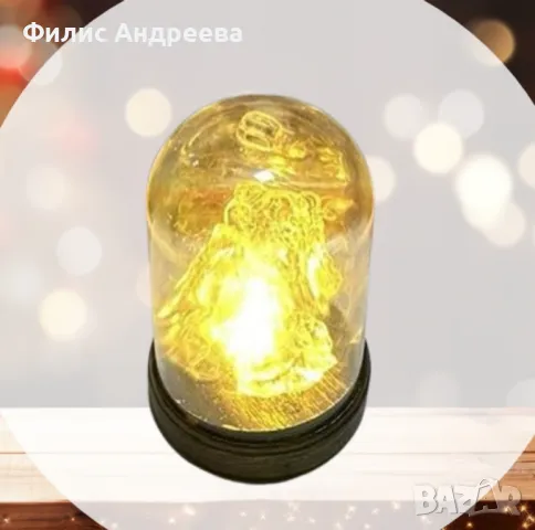 Кристална коледна стъкленица с LED светлина, снимка 4 - Лед осветление - 47751631