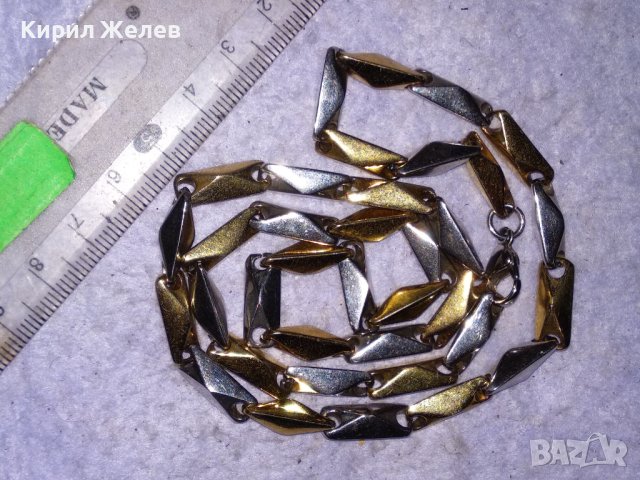 ВЕЛИКОЛЕПЕН ФЕШЪН АРТ ЛАНЕЦ - МЕДЕН с ЛЪСКАВА БЛЕСТЯЩА ЖЪЛТА и БЯЛА ПОЗЛАТА МАГНИТ НЕ го ЛОВИ 13773, снимка 7 - Колиета, медальони, синджири - 41483884