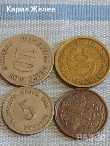 Четири монети цент, пфенинг НЕДЕРЛАНДИЯ, ГЕРМАНИЯ за КОЛЕКЦИЯ ДЕКОРАЦИЯ 31539