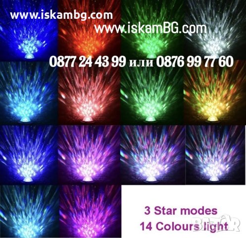 Лампа прожектор звездно небе с дистанционно Galaxy projector цена – с вградена колонка - КОД 3853, снимка 3 - Детски нощни лампи - 39904525