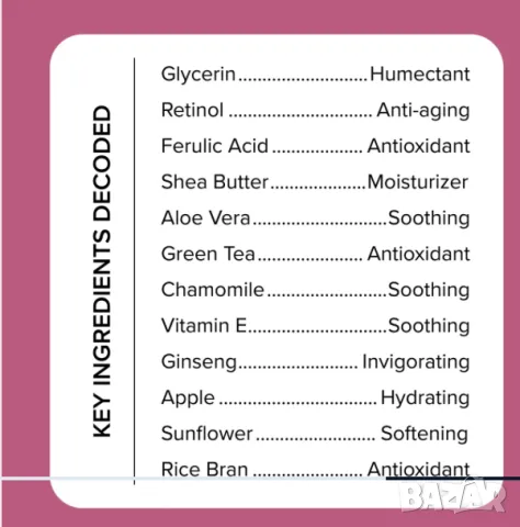 Възстановяващ възрастта крем - Ретинол + ферулова киселина, снимка 3 - Козметика за тяло - 48442353