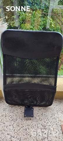 Oблегалка за стол – черна мрежа и еко кожа, снимка 5 - Столове - 42204682