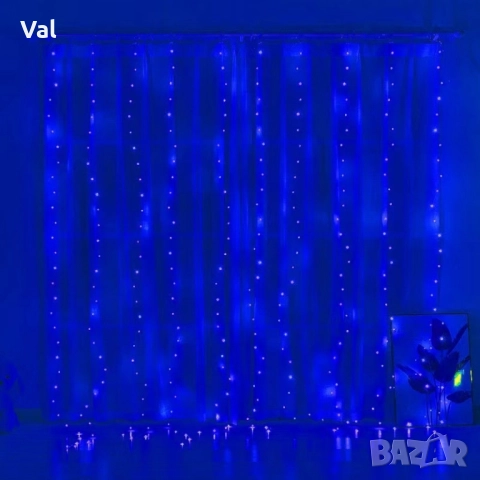 Коледни лампички с 300 LED лампи, 3 метра на 3 метра, коледна завеса с дистанционно. , снимка 16 - Декорация за дома - 52525932