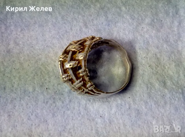 СТАР АЖУРЕН СРЕБЪРЕН ПРЪСТЕН СРЕБРО ВИСОКА ПРОБА с ИНИЦИАЛИ на МАЙСТОРА БП РЪЧНА РЕТРО РАБОТА 49966, снимка 7 - Антикварни и старинни предмети - 49274757