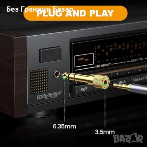 Нов Аудио адаптер 6.35mm мъжки към 3.5mm женски комплект 3 броя за пиано, миксер и усилвател, снимка 5 - Други - 53202819