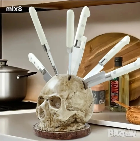 Поставка за ножове череп, снимка 2 - Декорация за дома - 52255368