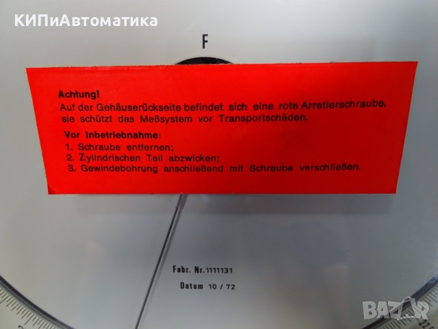 образцов манометър WIKA NG 250 model 342.11 25Bar, снимка 4 - Резервни части за машини - 42131883