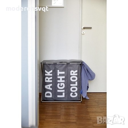 Кош за пране с три отделения, Сгъваем, 57 x 57 x 38 см, снимка 2 - Органайзери - 41353458