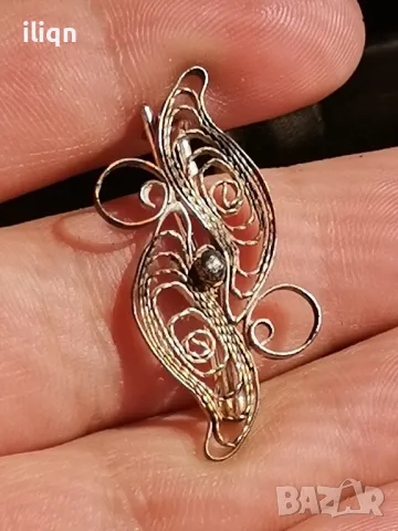 Сребърна брошка. Разгледайте и останалите ми обяви. , снимка 2 - Колиета, медальони, синджири - 49975555