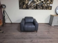 Тъмно сив кожен фотьойл с електрически релаксиращ механизъм, снимка 1