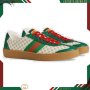 Мъжки кецове Gucci Dapper Dan GG Print White Green Web Sneakers 45 нови, снимка 1 - Кецове - 29772528