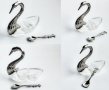 двойка ретро френски плата, проектирани като лебеди и Лебед солница, снимка 10