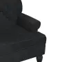 vidaXL Пейка с облегалка, черна, 119,5x64,5x75 см, кадифе, снимка 7