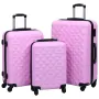 vidaXL Комплект твърди куфари с колелца, 3 бр, розов, ABS（SKU: 92414）, снимка 1