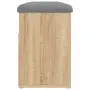vidaXL Пейка за обувки, сонома дъб, 82x32x45,5 см, инженерно дърво, снимка 7