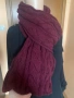 Шал плетиво в цвят бордо, състав вълна, снимка 3