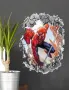 Спайдърмен Spiderman овал камъни дупка самозалепващ стикер лепенка декорация детски стена, снимка 2