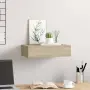 vidaXL Стенен рафт с чекмедже, дъб, 40x23,5x10 см, МДФ, снимка 3