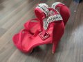 Червени Дамски Обувки на ток, снимка 3