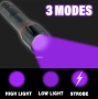 LED UV фенерче, презареждаемо, с регулируем фокус (зуум) – ултравиолетова лампа, снимка 6