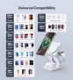 Нова 3 в 1 магнитна безжична станция 15W за iPhone Watch AirPods Айфон Слушалки Часовник, снимка 4