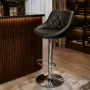 Регулируем въртящ се бар стол с облегалка и поставка за крака, 60–82 см, снимка 5