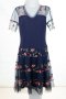 Тъмносиня рокля с тюл и бродерия Margo Collection - L/XL, снимка 2