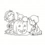 Деца с Тиква и коте Хелоуин Halloween силиконов гумен печат украса бисквитки фондан Scrapbooking, снимка 3