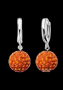 Sale Outlet Sale Сребърни висящи обеци,колекция"Ball",orange/нови, снимка 1 - Колиета, медальони, синджири - 44566376