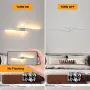 Красива модерна LED стенна вътрешна лампа, 27W LED топло бяло 3000K, 5,5 * 14 * 89 cm, черна ; бяла, снимка 8