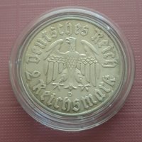 Германия 2 марки 1933 Мартин Лутър. Буква D, снимка 2 - Нумизматика и бонистика - 33823058