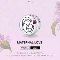 Талисман за гривна Пандора Maternal love сребро s924 модел 009, снимка 1 - Гривни - 34479257