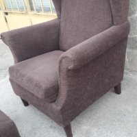  Кресло с табуретка, снимка 2 - Дивани и мека мебел - 35981532