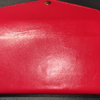 Червен дамски кожен портфейл, ръчна изработка , снимка 3 - Портфейли, портмонета - 44819610
