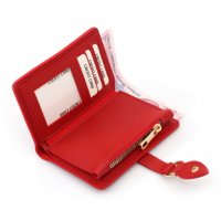 Дамски червен портфейл, Мека изкуствена кожа, снимка 3 - Портфейли, портмонета - 35745965