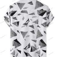 Мъжка памучна ежедневна риза с къс ръкав в плътен цвят, 10цвята - 023, снимка 8 - Ризи - 41211154