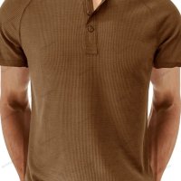 Мъжка модна лятна рипсена тениска Henley, 6цвята - 023, снимка 9 - Тениски - 41566640