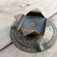 Стар месингов пепелник, снимка 4 - Антикварни и старинни предмети - 35776491